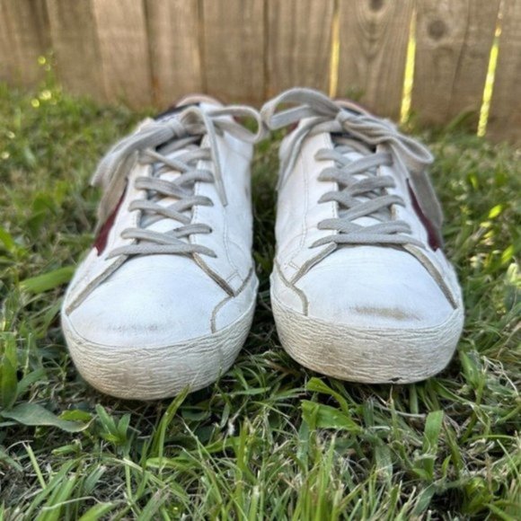 Golden Goose GGDB SUPERSTAR Sneakers White EU39 Logo Leather Lame Men From Japan - Picture 2 of 9